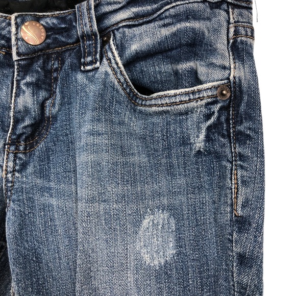 Refuge Jeans Distressed Destroyed Torn Up Rugged SZ 3R; Cotton Spandex Lightwash - Picture 7 of 10